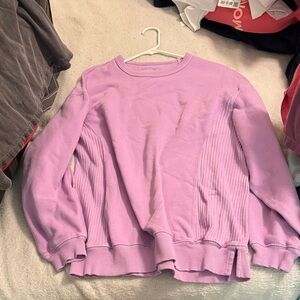 Aerie Purple Ribbed Collar Sweatshirt